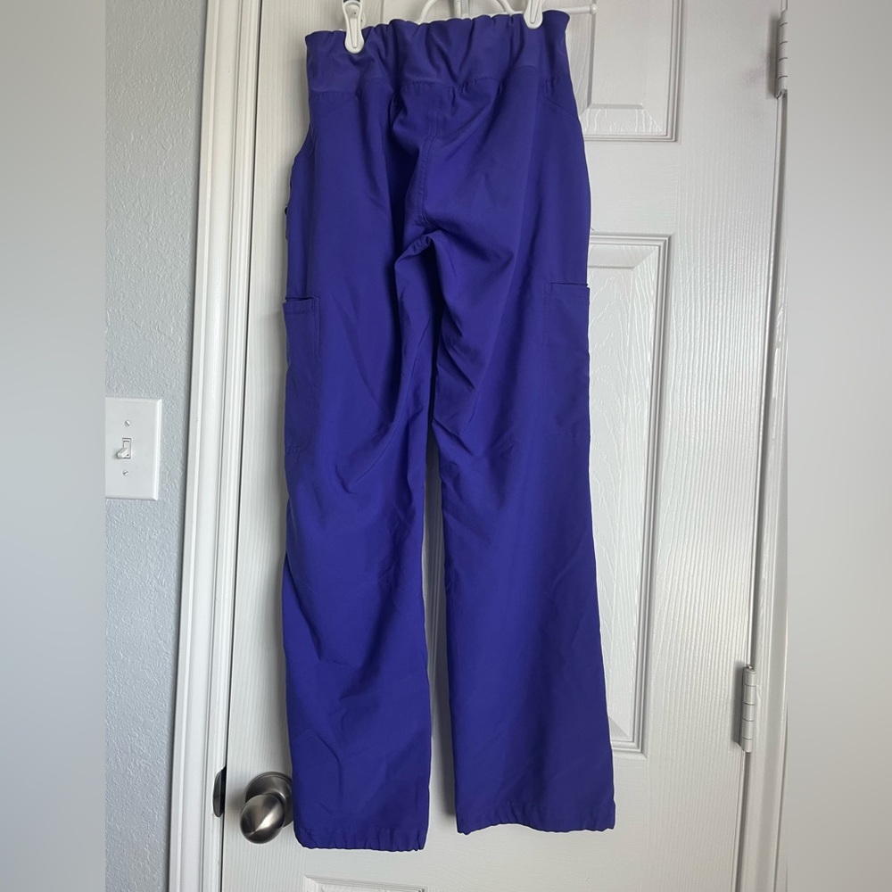 Cherokee Purple Cargo Scrub Pants with knit Waistband